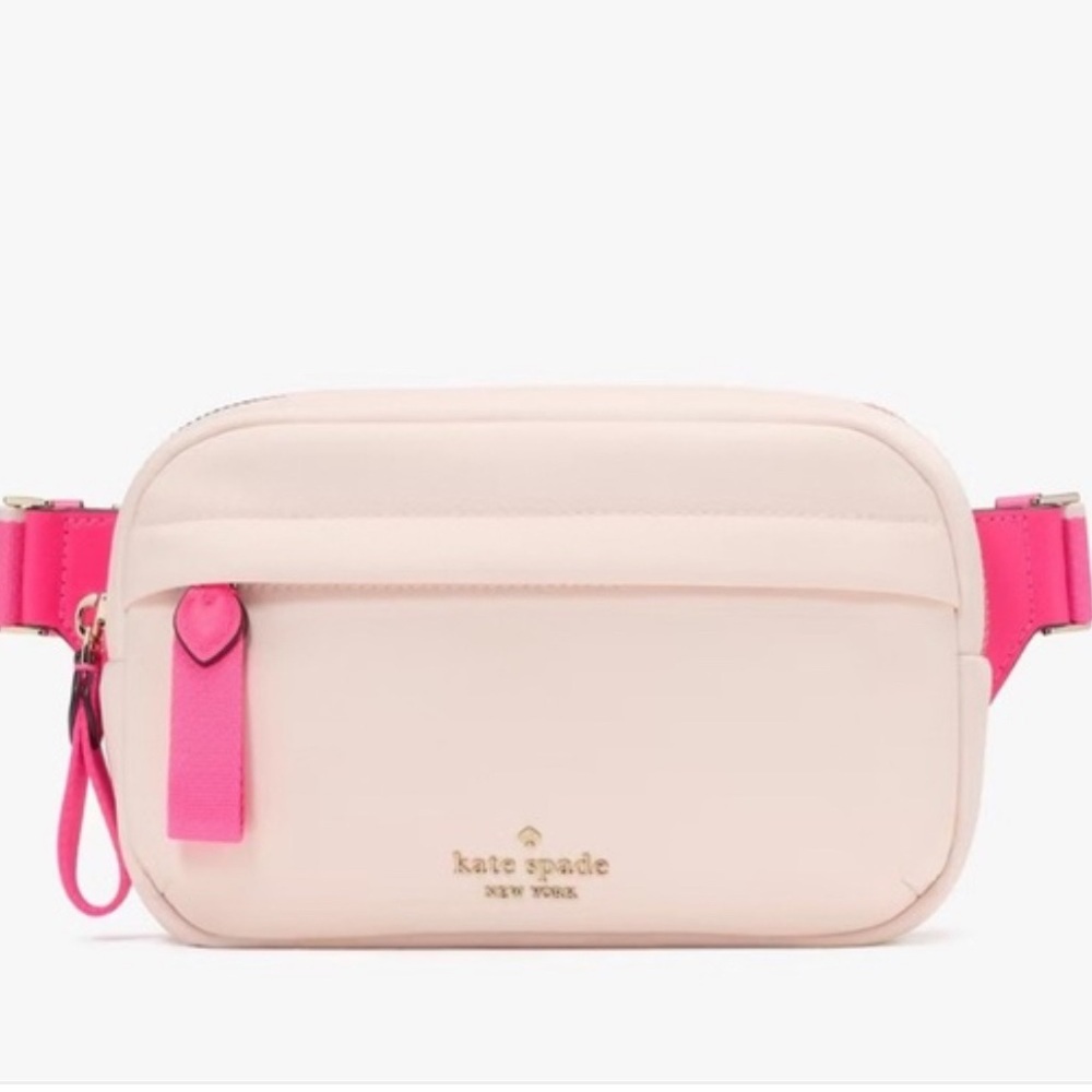 ♠️kate spade Chelsea Color-Block Nylon Belt Bag Fanny Pack, Blush Cloud NWT